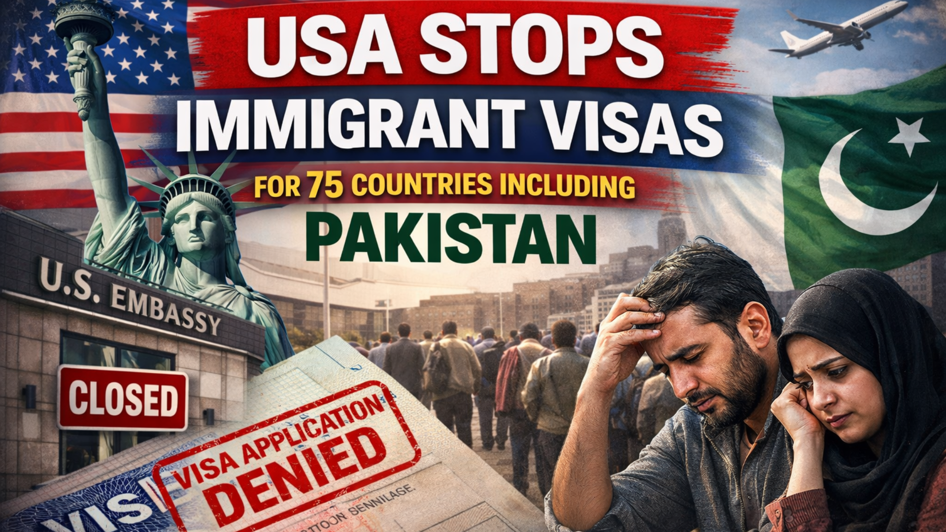 USA Stops Immigrant Visas for 75 Countries Including Pakistan