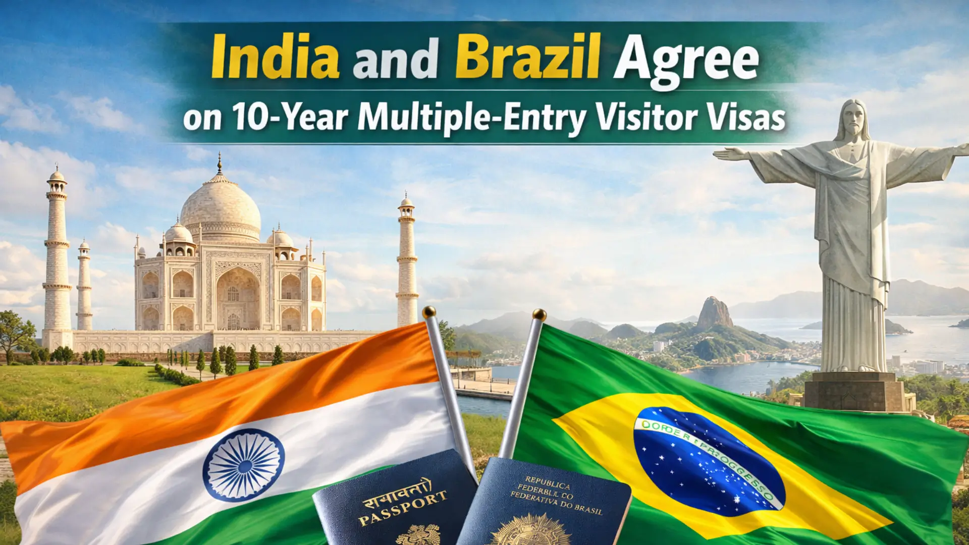 India and Brazil Agree on 10-Year Multiple-Entry Visitor Visas